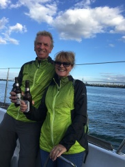 John & Nancy enjoying a New Year's Eve Cruise in Auckland Harbour